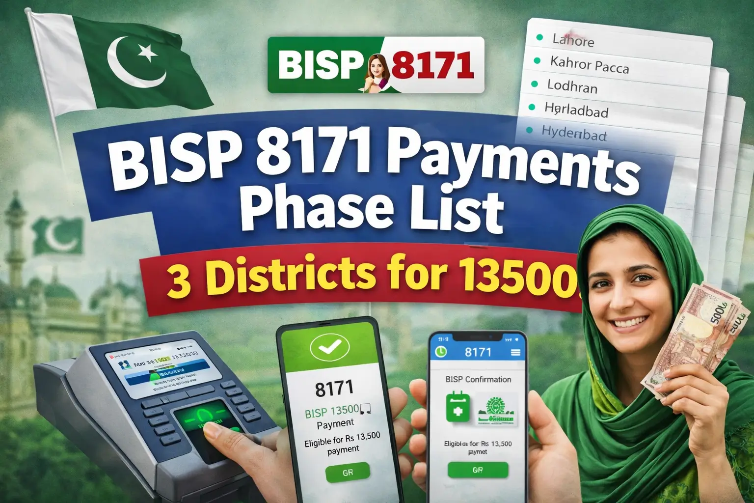BISP 8171 Payments Phase List Of 3 Districts For 13500